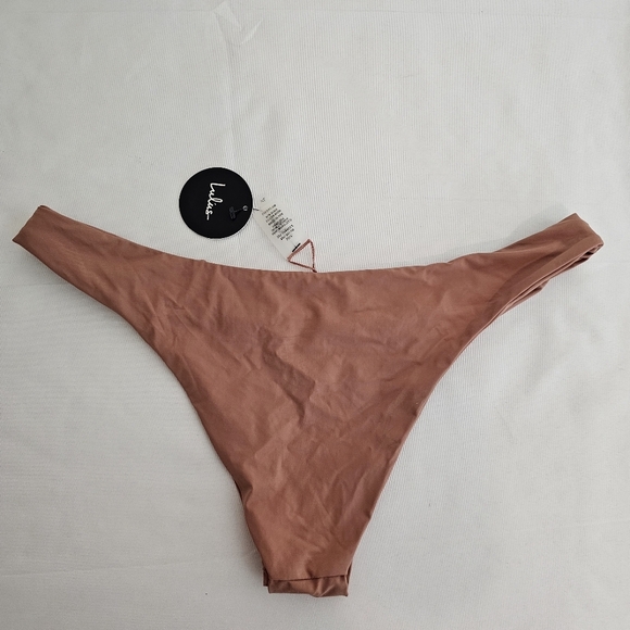 NWT Lulus Nova High Cut Bikini Bottom Size XL Brown Swim Swimwear Surf Beach - Picture 3 of 9